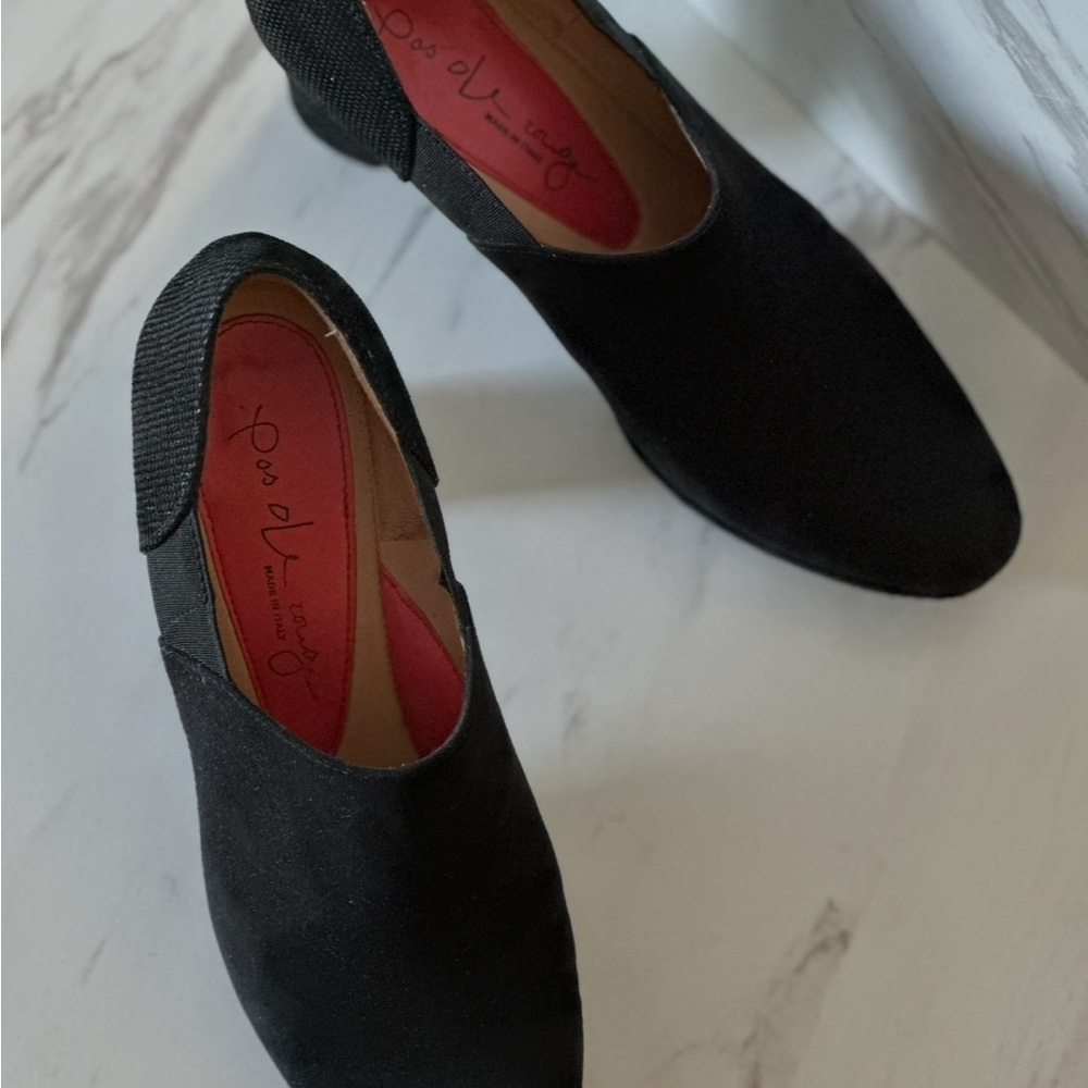 Pas de Rouge Black Slip-On Women’s Heels - Picture 4 of 8
